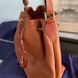 Dooney & Bourke - Pebble Collection Drawstring Bucket Bag - Caramel - LIKE NEW.